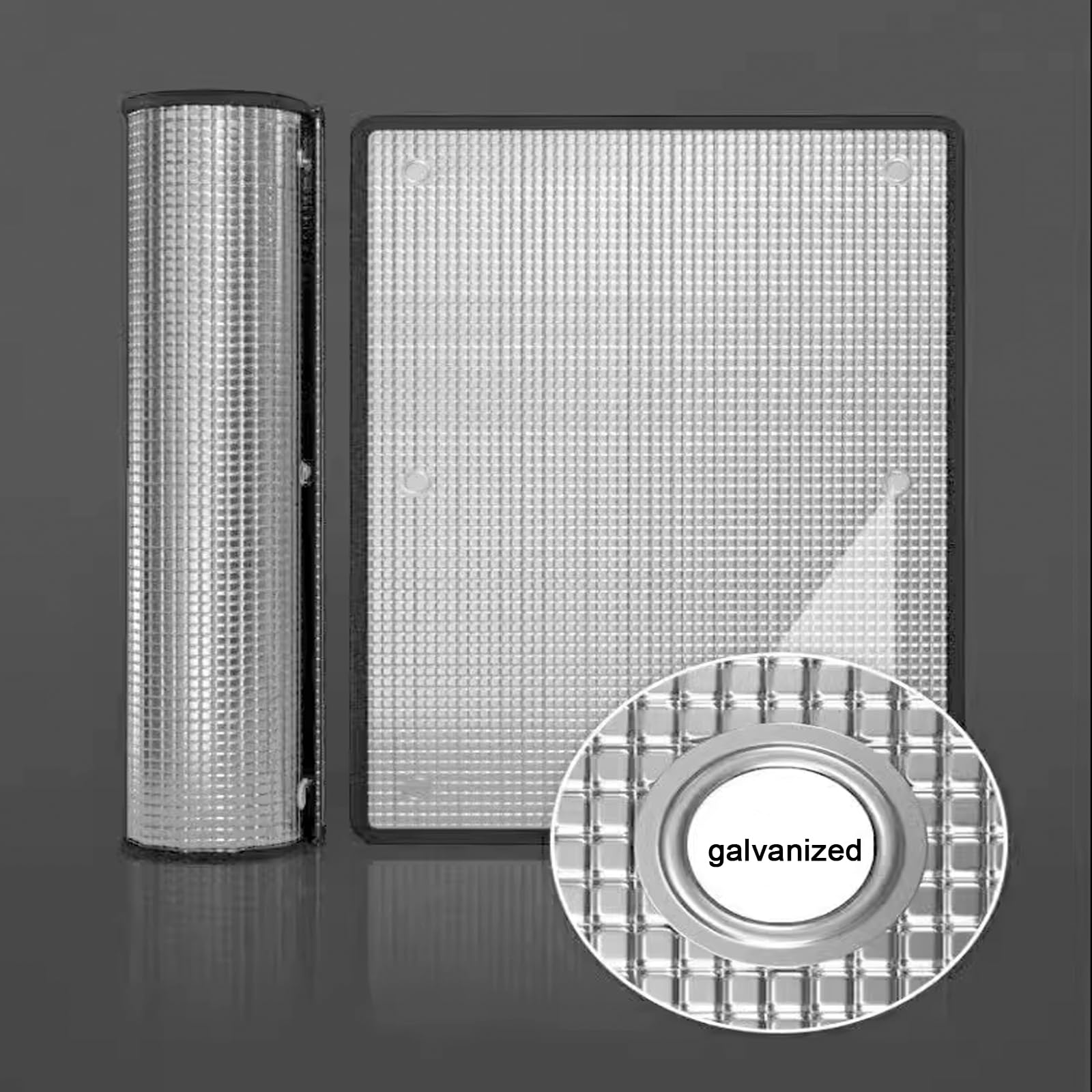 Thermisch isolerende reflecterende folie, dubbele aluminium noppenisolatiefolie, met zuignap(170x100cm/66.9x39.4in
