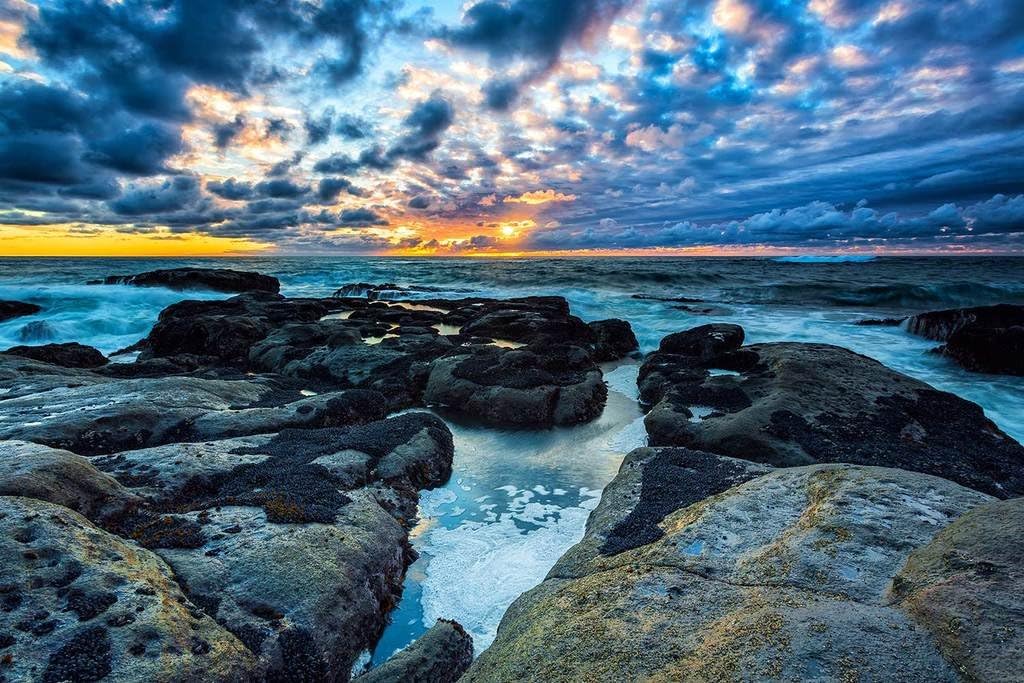 PigBangbang,Intellectiv Games Photomosaic Jigsaw Puzzle Basswood in a Box 1000 Piece 29.5 X 19.6'' Famous Paintings Mural Home Decoration-Coast Clouds Sunset Landscape