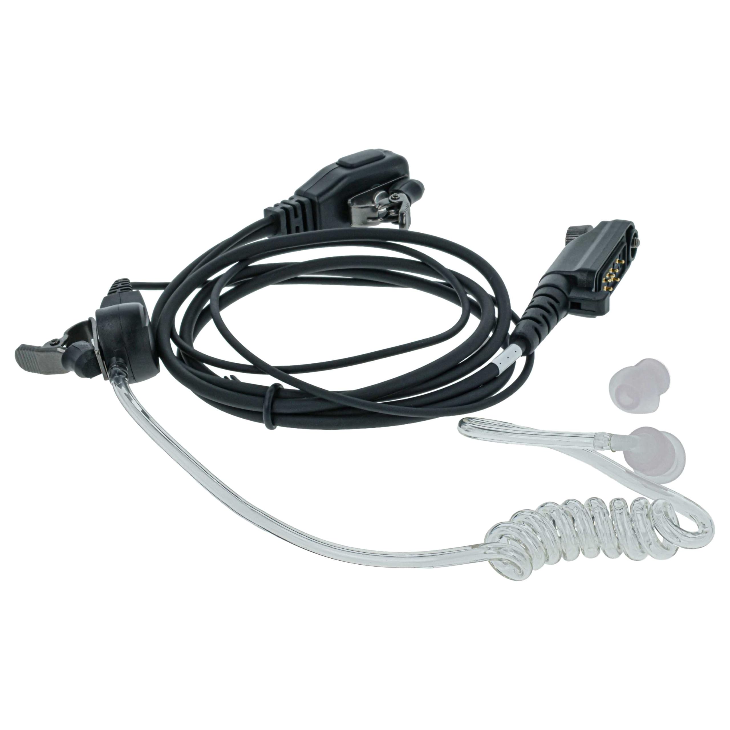 vhbw 5 x zestaw słuchawkowy kompatybilny z Hyt/Hytera PD682G, X1p, PD685, X1e Radio Walkie Talkie + mikrofon PTT, rura akustyczna