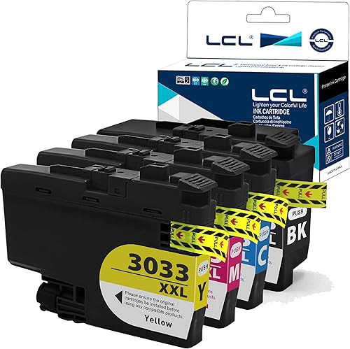 LCL Cartucho de tinta compatible con pigmento de repuesto para Brother LC3033 XXL LC3033XXL LC3033BK LC3033C LC3033M LC3033Y MFC-J995DW MFC-J995DW