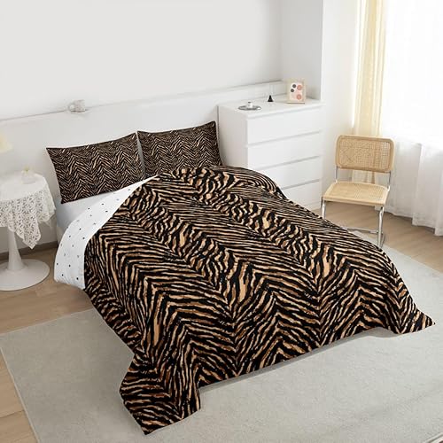 Miniatura 229 de Castle Fairy Juego de ropa de cama con estampado de cebra, tamaño matrimonial, juego de edredón de animales de África y vida silvestre, juego