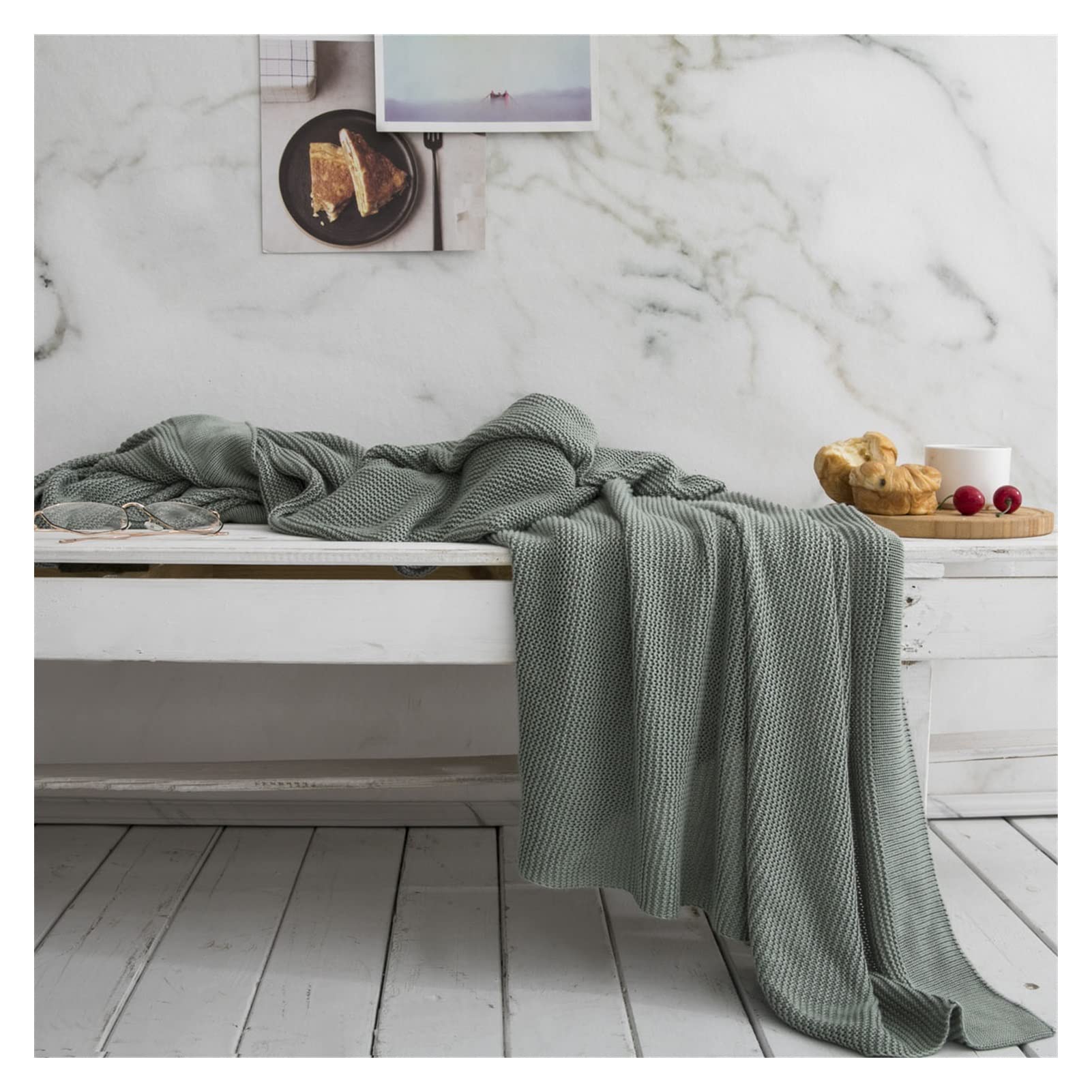 Couette rafraîchissante bambou pour canapé et lit d'été vert 130x160