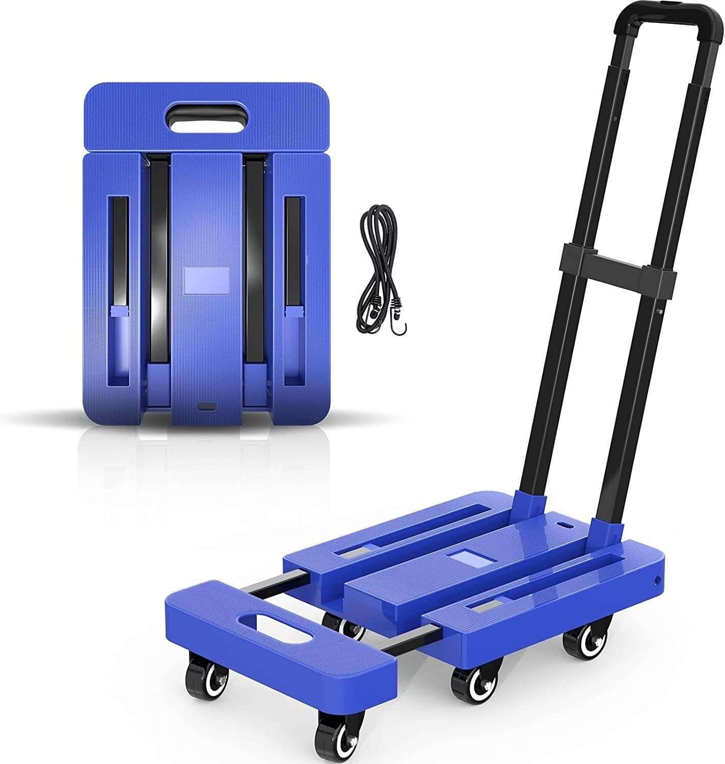 XXSSIER Foldable Platform Trolley for Heavy Weight/Material Handling Goods with Capacity of 150KG with 6 Wheels (Includes String and Trolley)