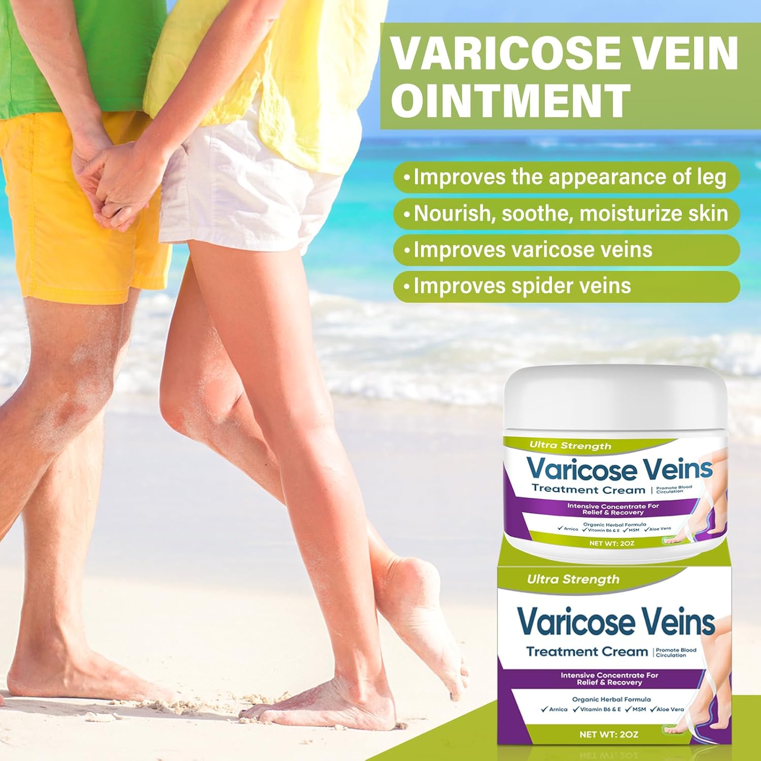 Varicose Veins Treatment for Legs, Varicose Veins Cream Relaxing and Moisturizing Skin, Plant Formula lmproves the Look of Varicose and Spider Veins - Image 3