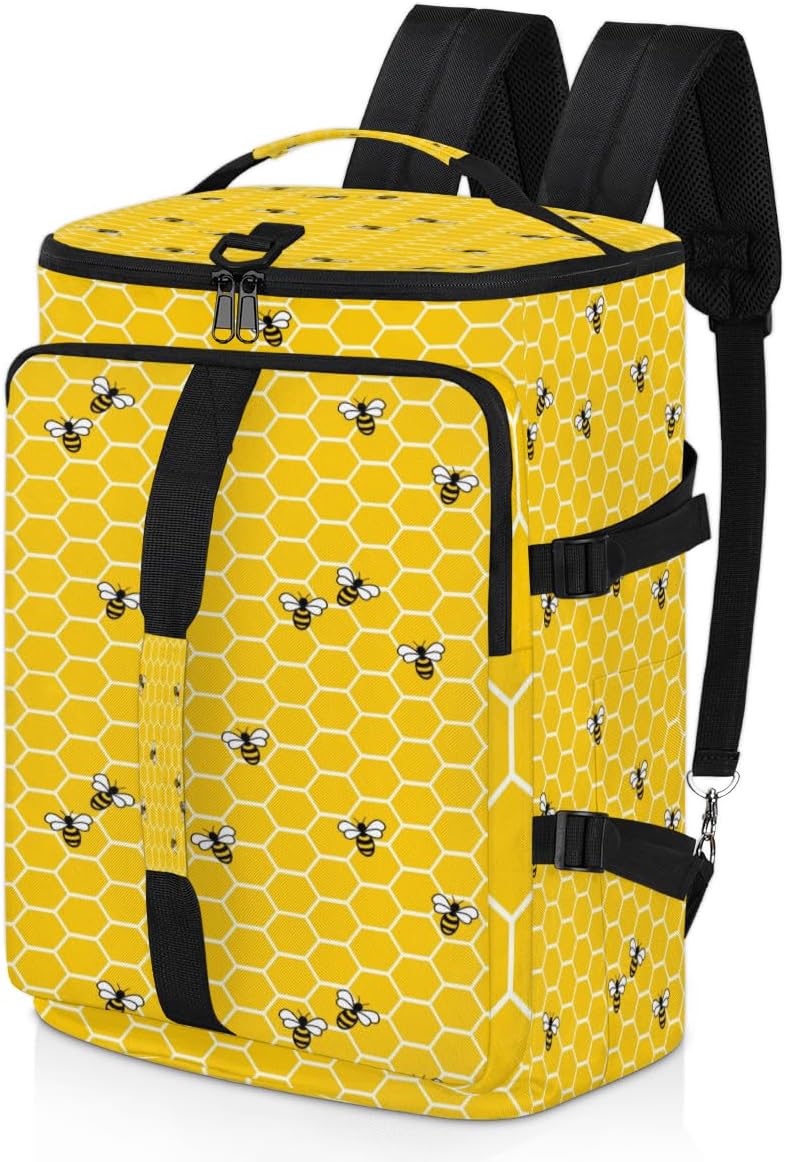 Large Sports Gym Bag With Shoe & Laptop Compartment 47L Waterproof Travel Duffel Bags for Men Women Cute Bee Luggage Backpack Duffle Bag