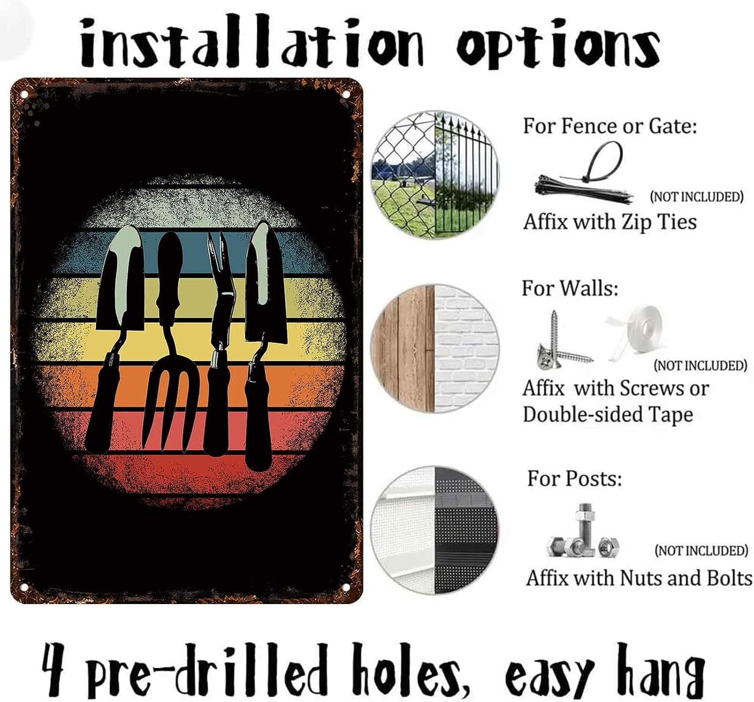 Gardening Tools Garage Metal Sign 8 x 12 Inch image 4
