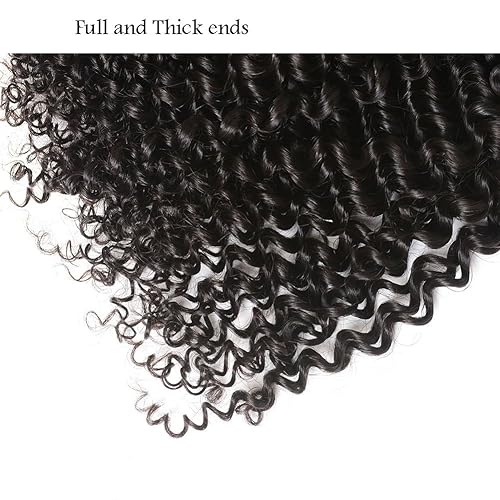 Miniatura 6 de 4 manojos de cabello humano brasileño rizado, 4 manojos de cabello humano 100% sin procesar, cabello humano virgen brasileño color natural (paquetes