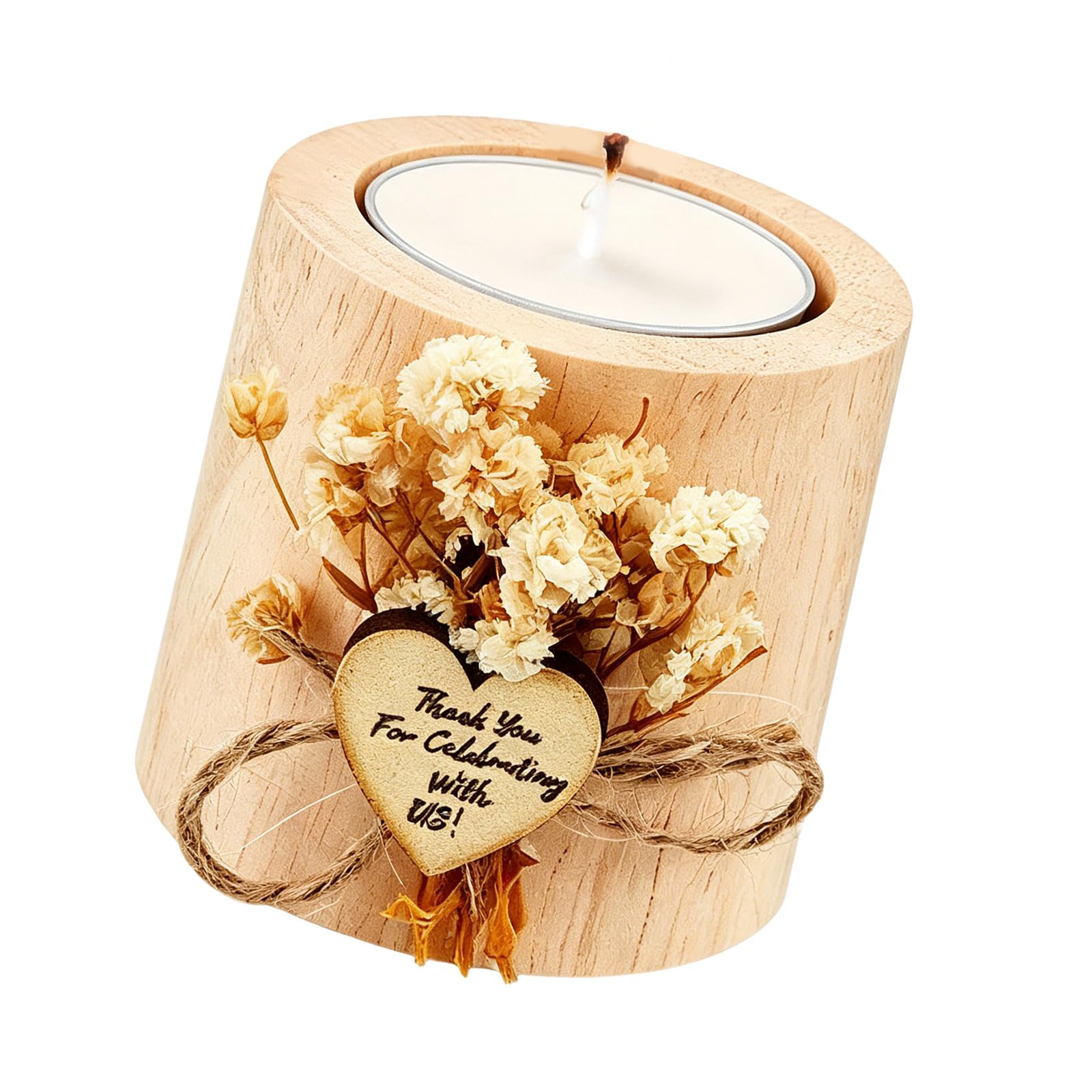 Tsophreniq Bridal Shower Tray Artistic Candlestick Tea Light Stand with Wood Texture for Table Shelf Decoration Wooden Tea Light Owner