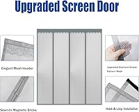 Vista 19 de Liveinu Upgraded Magnetic Garage Door Screen 2 Car Screen Door for Single or Double Garage with Hook & Loop Install Magnetic Closure 16 Ft x 8 Ft
