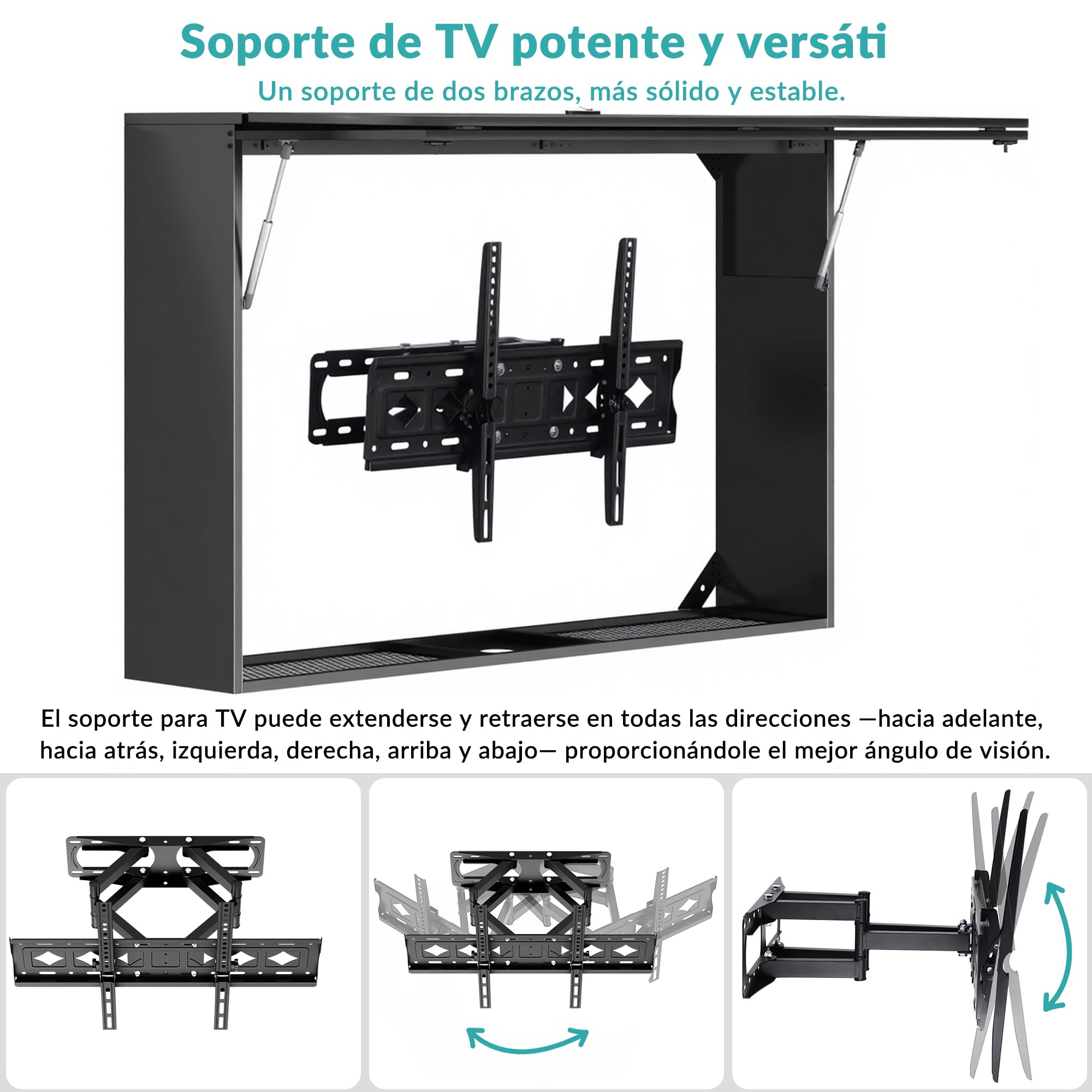 Caja protectora TV exterior impermeable, carcasa de seguridad para televisores 32–55 pulgadas con cierre protección antirrobo resistente al agua para uso exterior balcón y terraza con soporte de pared