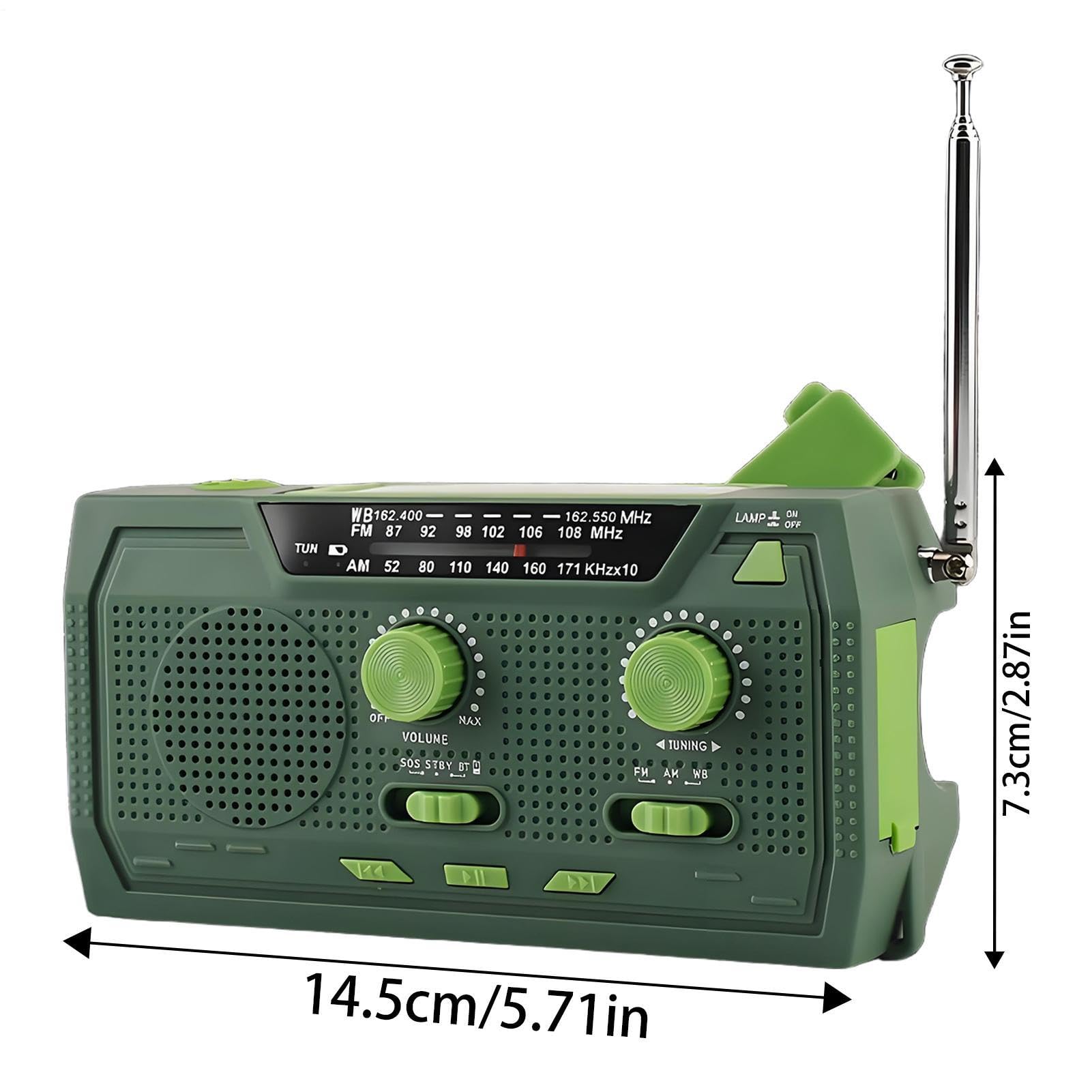 Radio Solarne Ładowanie Słoneczne Alarm SOS AM FM Latarka LED | Radio Korbowe Outdoor Na Survival, Camping, Outdoor, Wędrówki, Backpacking, Katastrofy, Przerwy W Dostawie Prądu