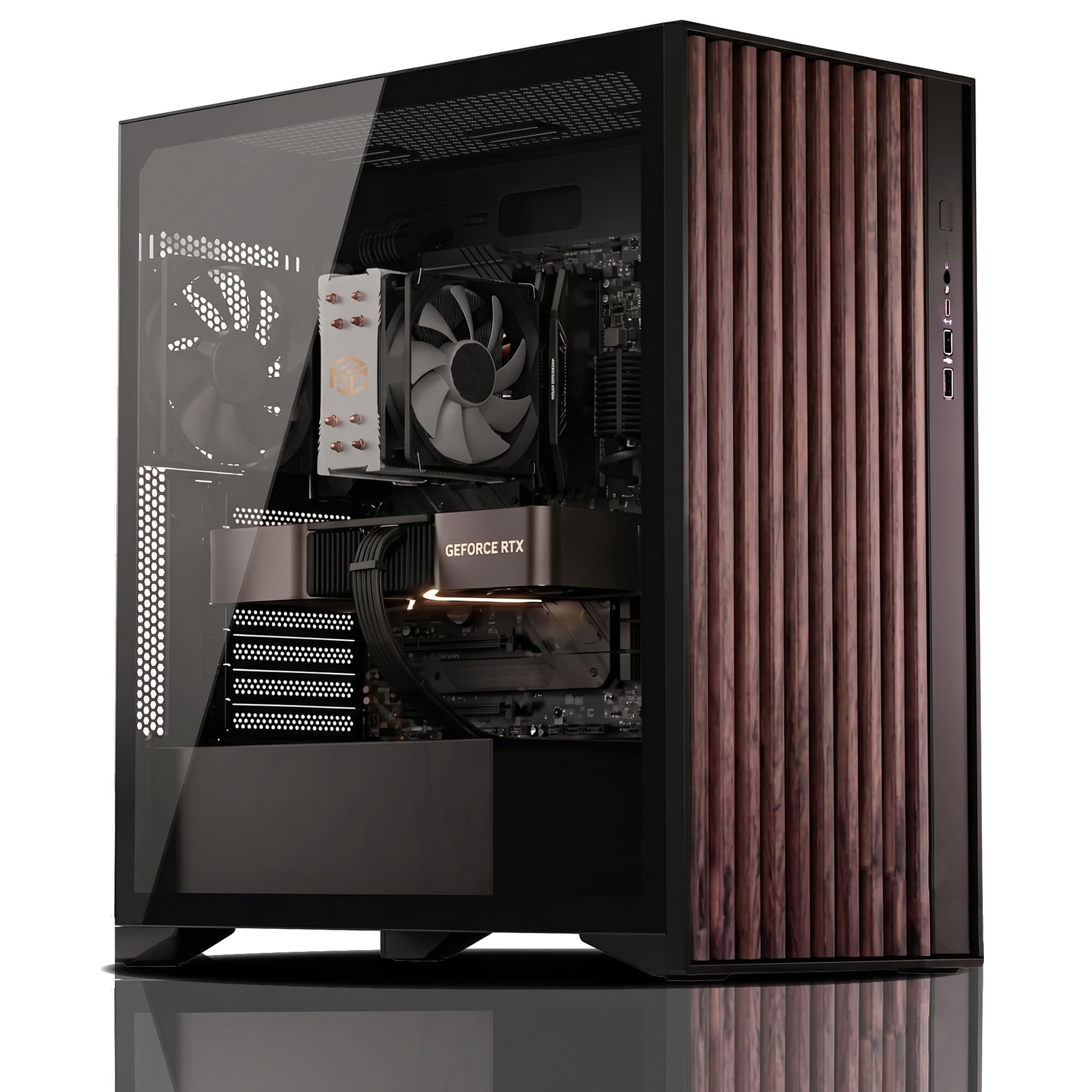 AURUMPC PC Gamer R5 7500F-GeForce RTX5060 8Go-16Go DDR5-1To SSD-Black Wood