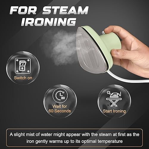 Miniatura 7 de Econour Mini plancha de viaje 2 en 1 y vaporera con control de temperatura, indicador de luz y suela antiadherente, compacta, portátil e ideal para