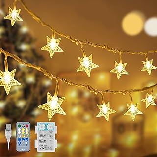 Yogle Star String Lights USB Powered,59FT 100 LED Twinkle Lights Battery Operated Waterproof 10 Modes with Remote Control ...