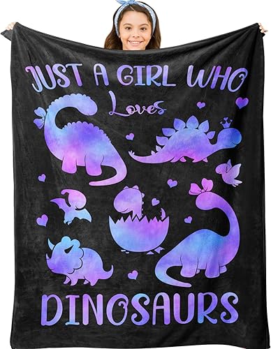 Miniatura 1 de Manta de dinosaurio, manta de dinosaurio para niñas y niños, regalos de dinosaurio para niñas y mujeres, manta de Just a Girl Who Loves Dinosaurs,