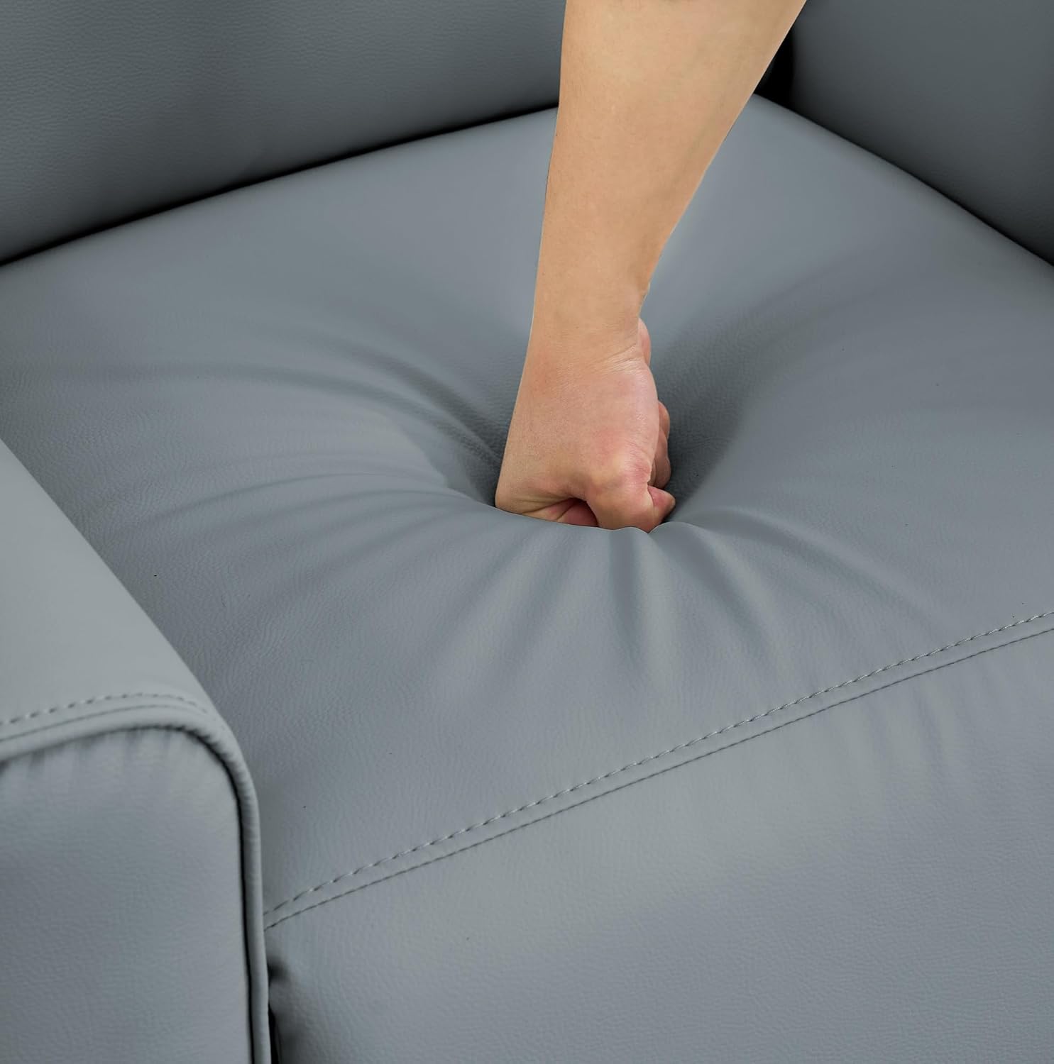 IDEALHOUSE PU Leather Power Swivel Glider Recliner Chair Nursery Electric Rocker Recliner Chair with Lumbar Support & USB Port for Living Room Bedroom and Nursery (Modern, Gray)