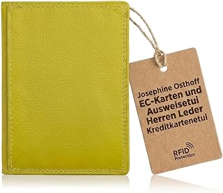 Josephine Osthoff EC-Karten und Ausweisetui Herren Leder Kreditkartenetui Kartenetui Damen RFID-Schutz Slim Wallet Card case mit Geldscheinfach (935)