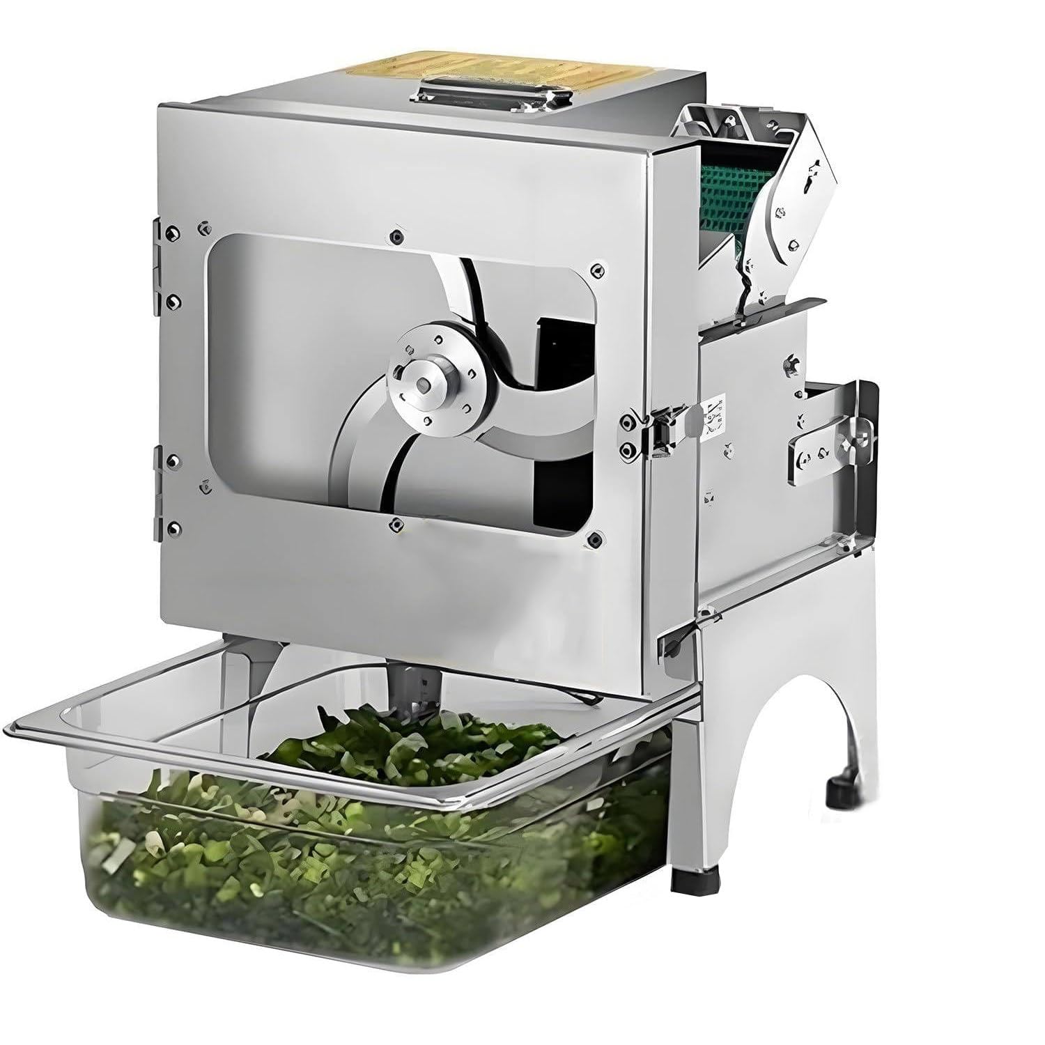 JKJZSALJ Electric Vegetable Cutter, 200W Space-Saving Design For Small Commercial Or Home Kitchens, Adjustable Thickness For Mincing Herbs And Vegetables,B