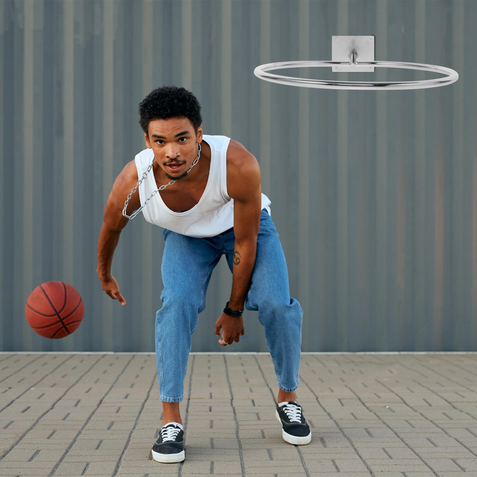 Healvian 6 Soportes de Pared para Balones Deportivos de Hierro, Portapelotas Multiusos para Baloncesto y Fútbol, Estante para Almacenamiento y Exhibición en Gimnasio y Hogar