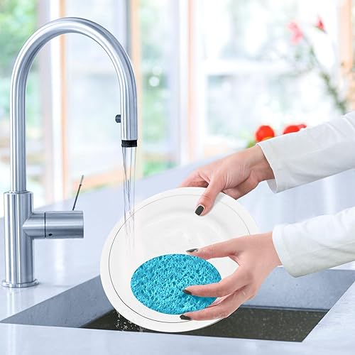 Vista 27 de Esponjas de cocina para lavar platos, esponjas de cocina para el hogar, esponja absorbente reutilizable abstracta cepillo trazo Trazo de pincel