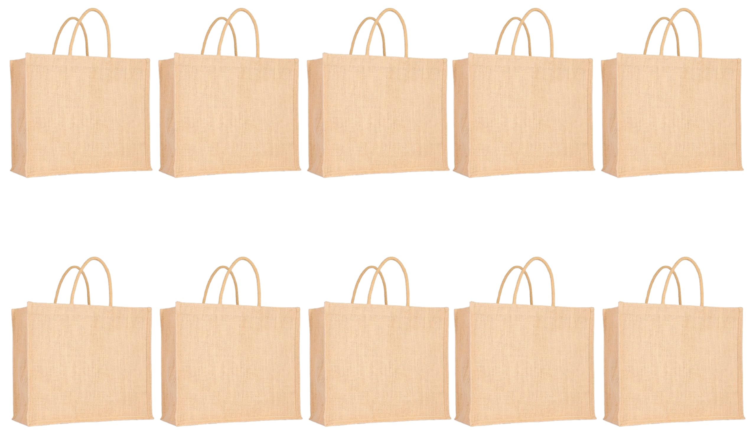 Soman Jute Ecofriendly Large(14x6x12inches) Return Gift Bags Plain Natural Pack of 10 Bags