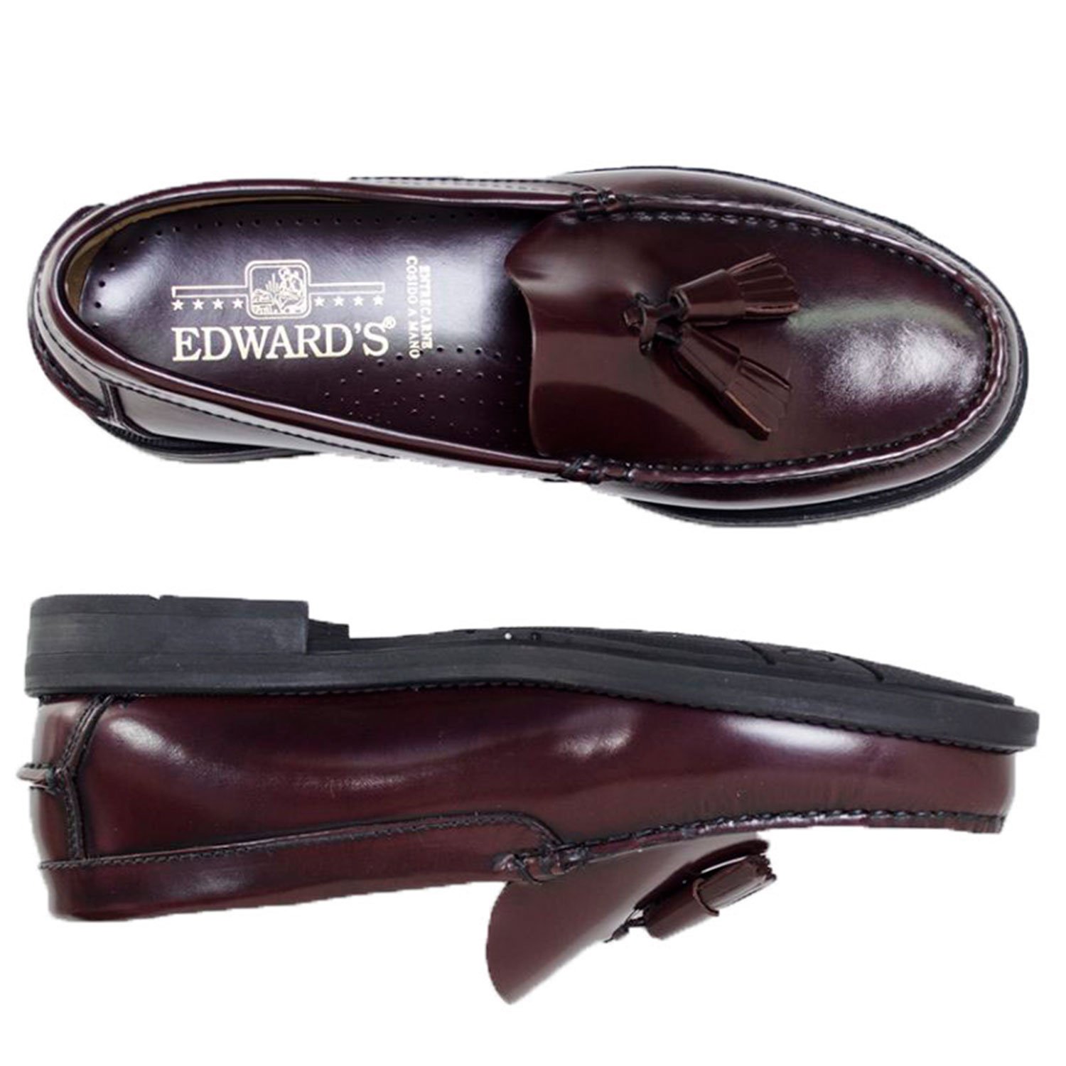 Made in Spain Castellanos borlas Suela Goma Edward´s en Negro