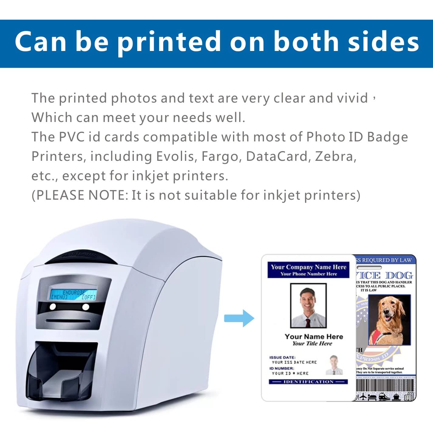 Biglietti da visita in plastica PVC bianchi, 30 pezzi, compatibili con stampanti carte di credito
