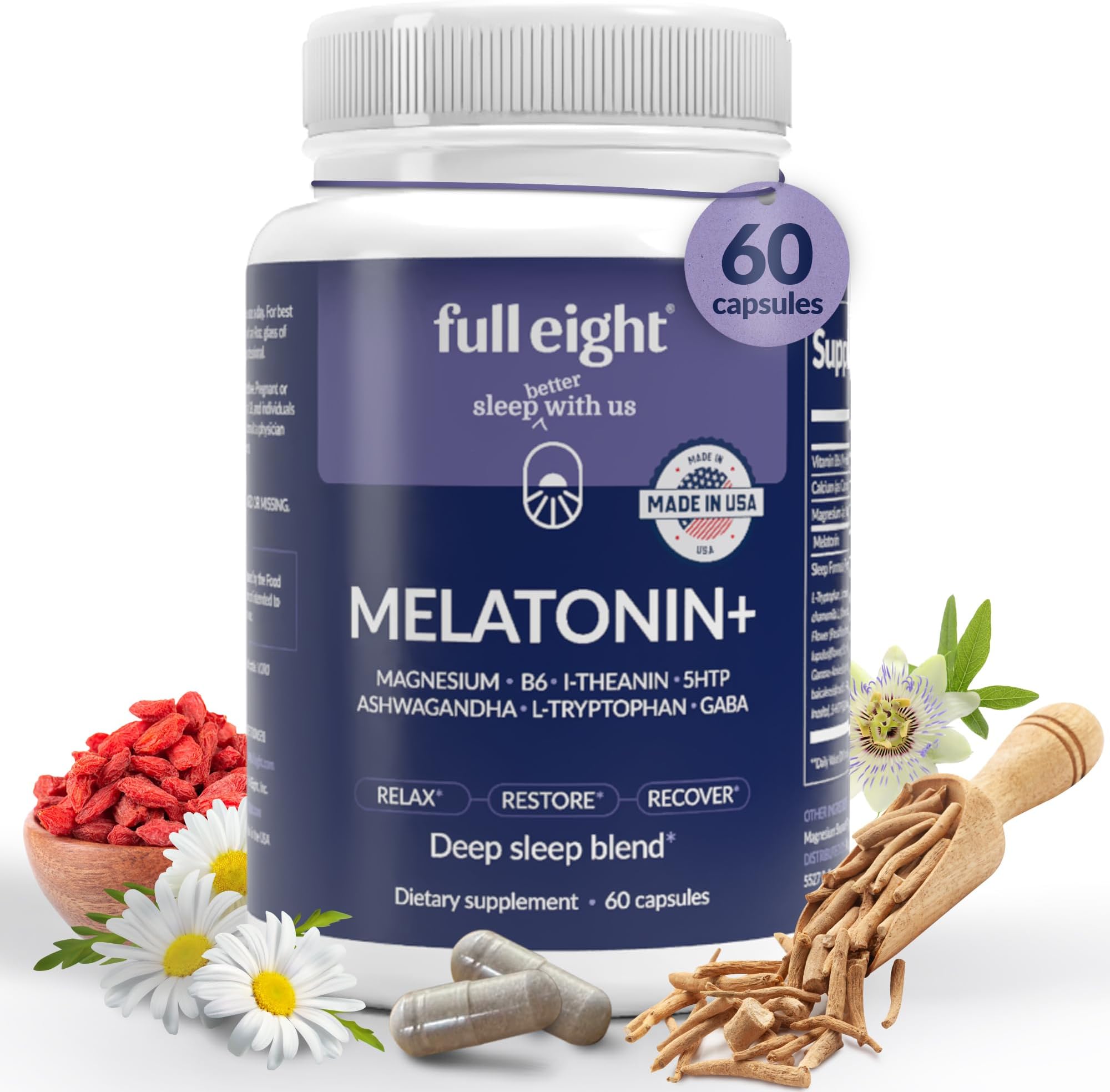 Full Eight Melatonin+ Fast Dissolve Melatonin Supplements 10mg – Sleep Aid Me...