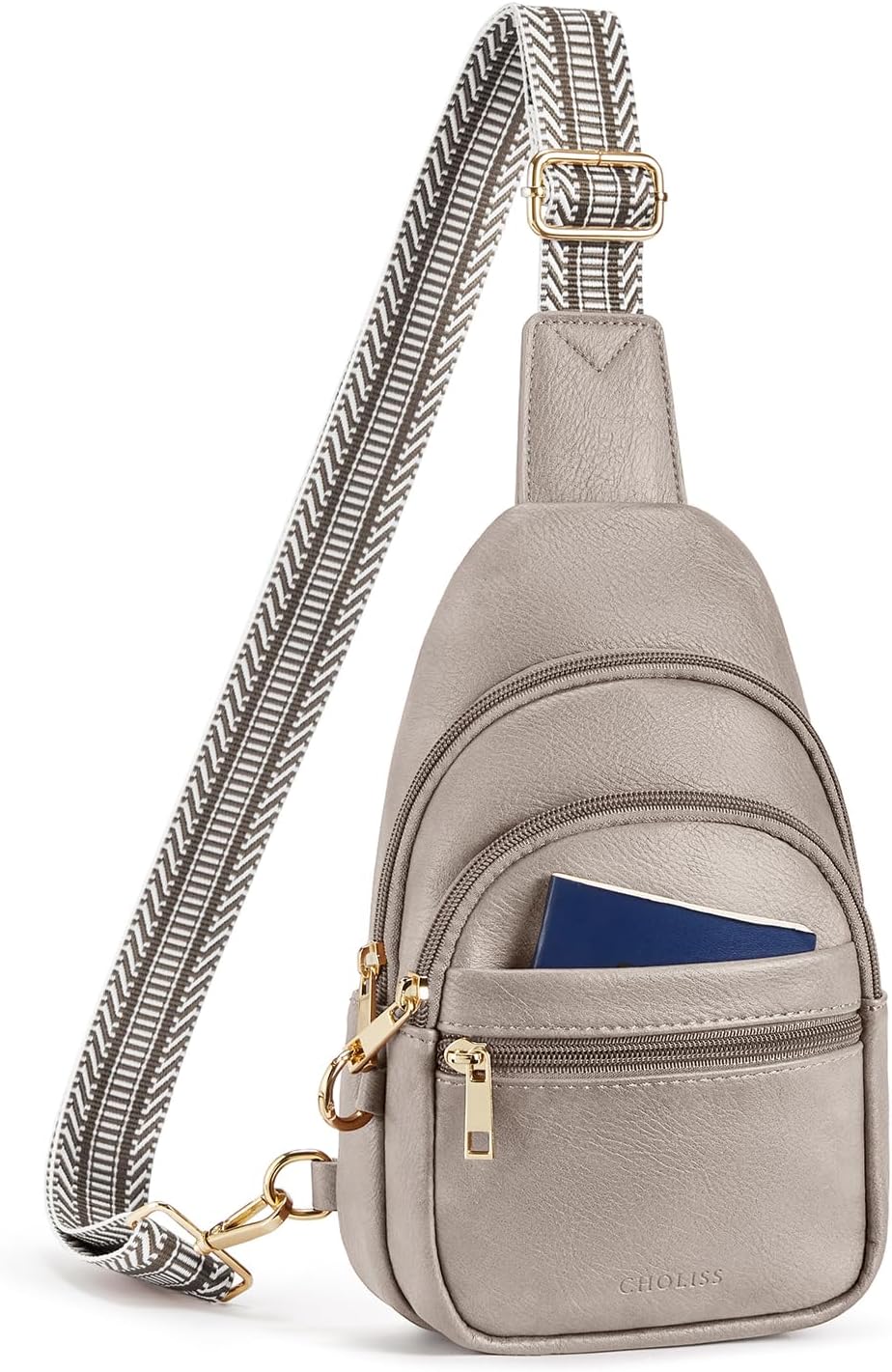 CHOLISS Anti Theft Small Sling Bag for Women and Men RFID Leather Crossbody Bags Fanny Pack Chest Bag Travel Purse Daypacks