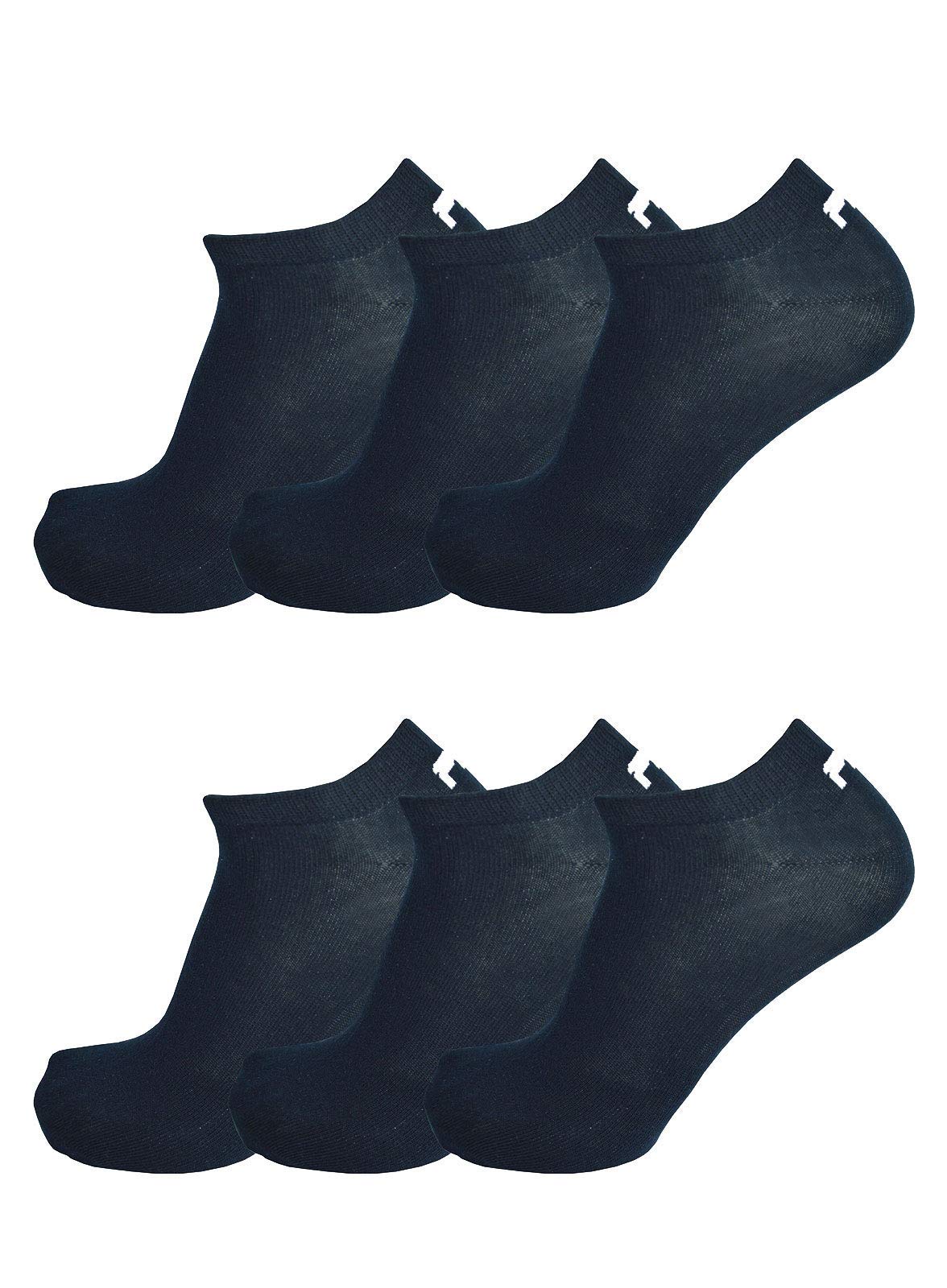 Fila 3 Pairs of Unisex Invisible Trainer Socks Sizes 2-13, Various Colours. - Blue - 9-11