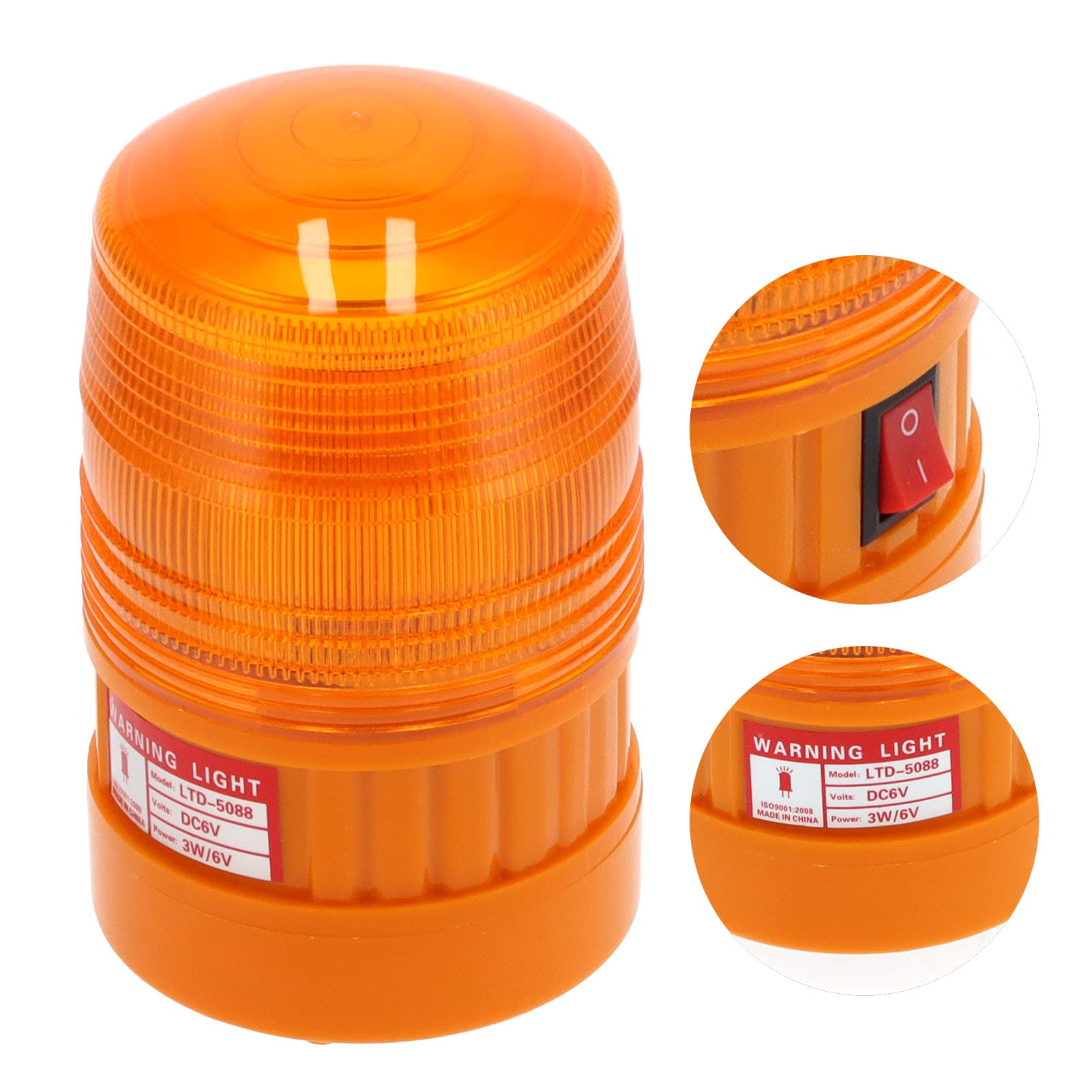 Produktbild von LED Warnleuchte Orange – DC6V, Magnetisch, Wasserdicht, Für Baustelle & Verkehr