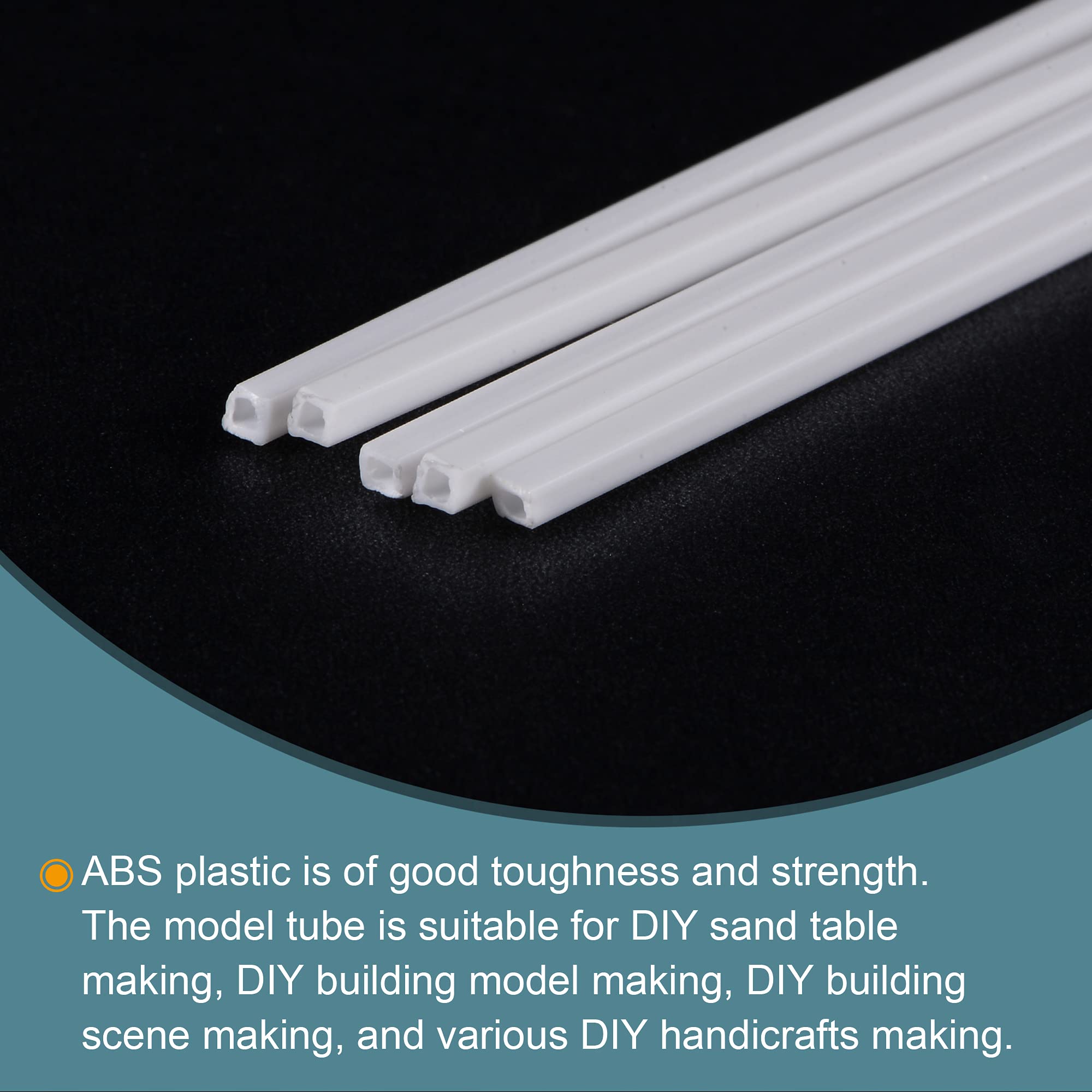 MECCANIXITY Plastikowy pręt modelarski ABS, kwadratowe pręty 2 mm x 2 mm, 25 cm, białe, łatwe przetwarzanie, do tworzenia modeli architektonicznych, DIY, 5 sztuk