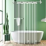 UFRIDAY Linge de douche claire PEVA, Rideaux de salle de bains extra longue étanche avec 5 Aimants Bottom, pour la maison/hôtel, 72 x 78 de pouce
