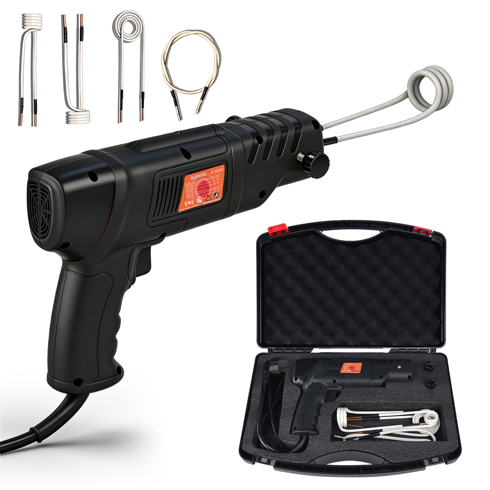 Riscaldatore a induzione da 2500 W, kit di riscaldamento magnetico senza fiamma con protezione da surriscaldamento, custodia resistente, strumento elettrico 110-220 V per un riscaldamento efficiente
