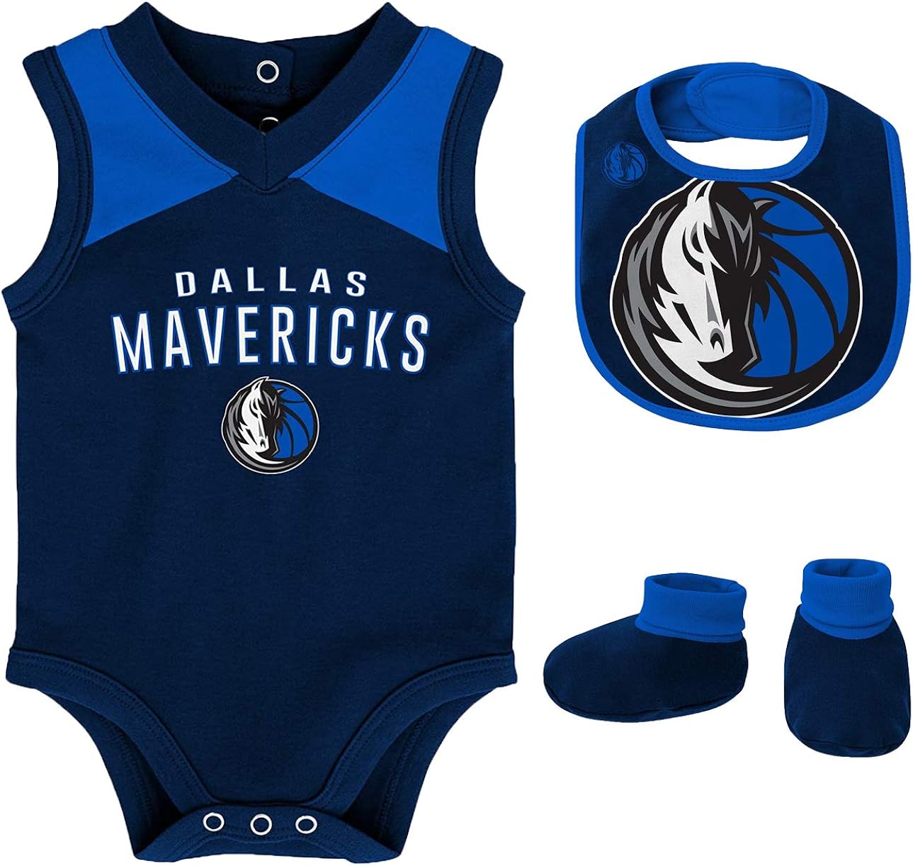 Outerstuff NBA Newborn Infants Overtime 3 Piece Creeper, Bib and Booty Bodysuit Set: Clothing