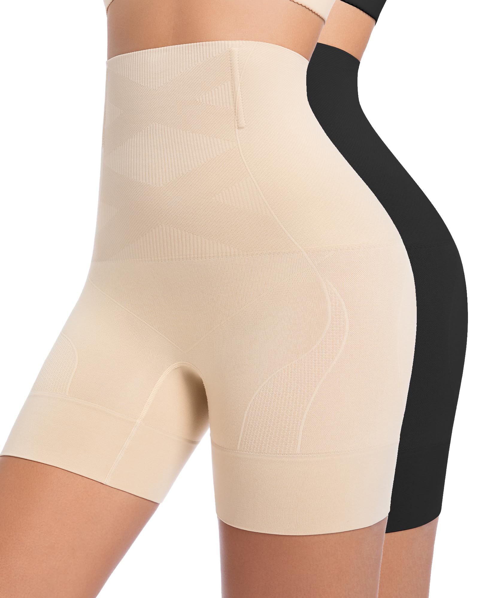 YADIFEN Bauchweg Unterhose Damen Hohe Taille Shapewear mit Doppelschichtiger Druckunterstützung, Starke Bauchkontrolle Figurformende Unterwäsche Atmungsaktiv Bequem Miederpants