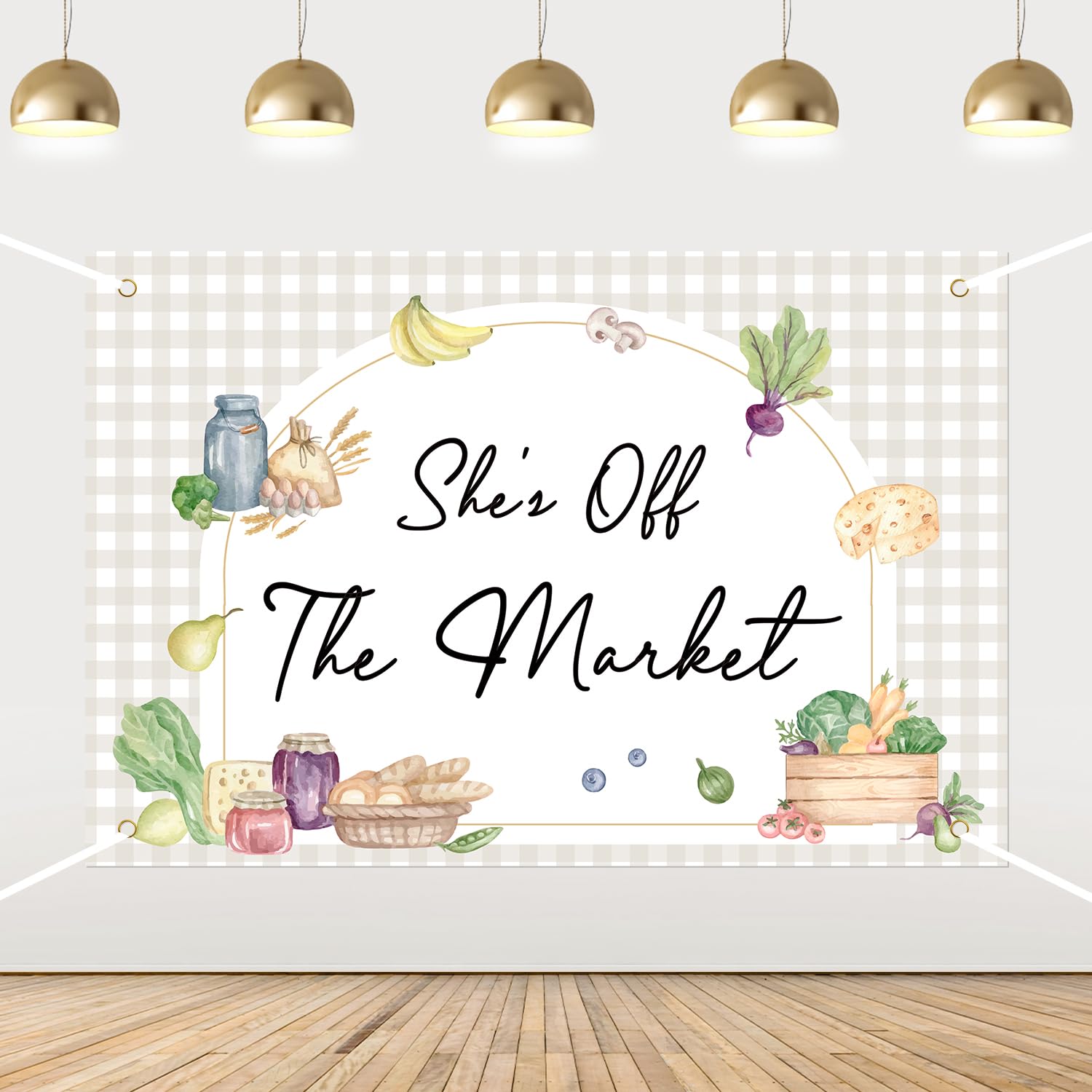 She's Off The Market Bridal Shower Decorations, Farmer Market Bridal Shower Backdrop Custom Fresh Off The Market Bachelorette Party Backdrop Fruit