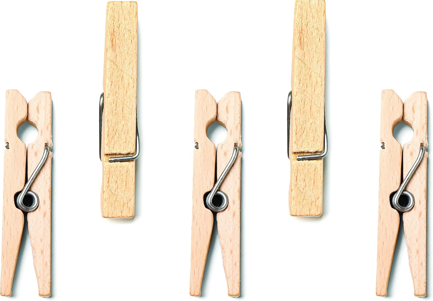 DecorRack Wooden Clothespins, Natural Wood Clothes Pegs, Arts and Craft Pins, Snack Clips, Indoor/Outdoor (Set of 96)