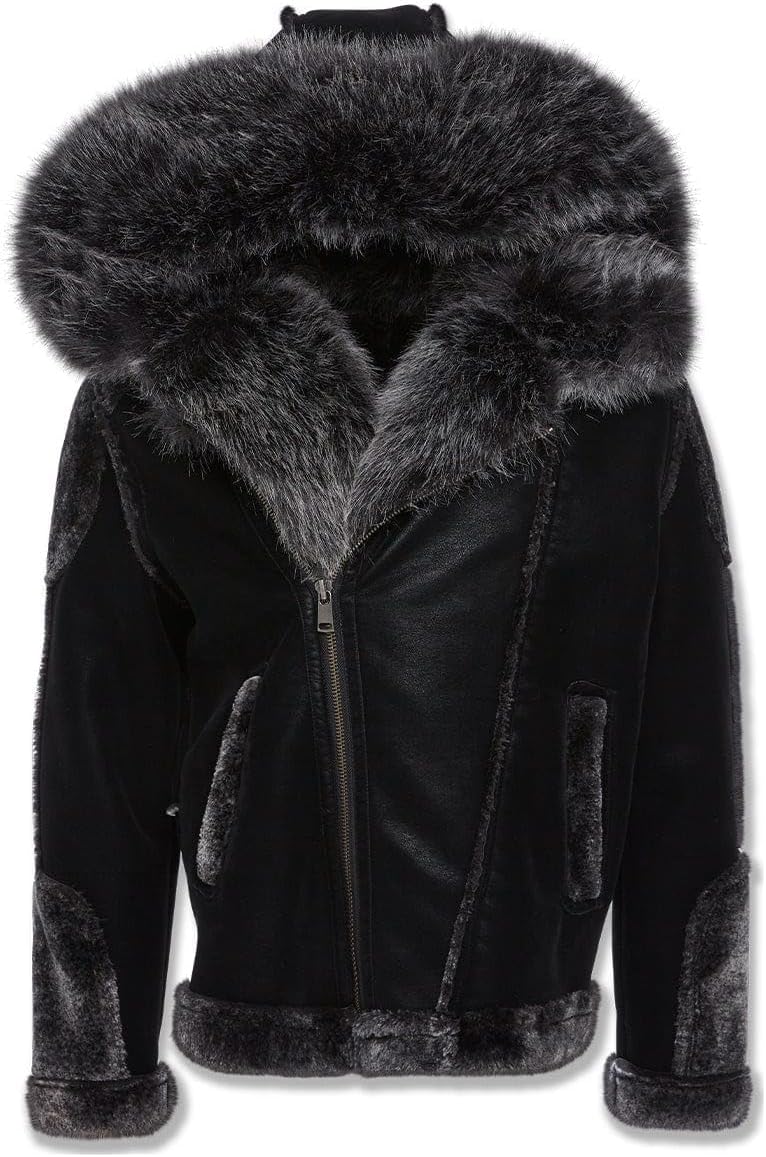 Jordan Craig Men EL Jefe Shearling Moto Jacket (Black Coffee)