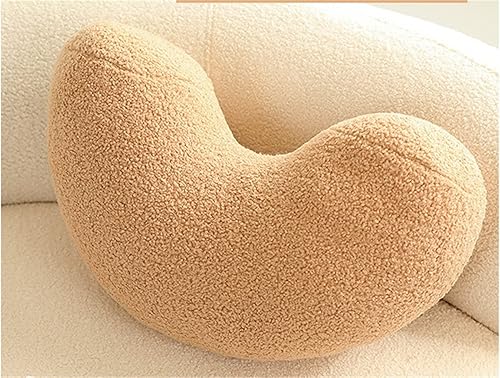 Miniatura 3 de LICHENHAO Almohada de suelo irregular con diseño de flores, cojín decorativo para sofá, almohada de lectura para automóvil (café con leche, 19.6