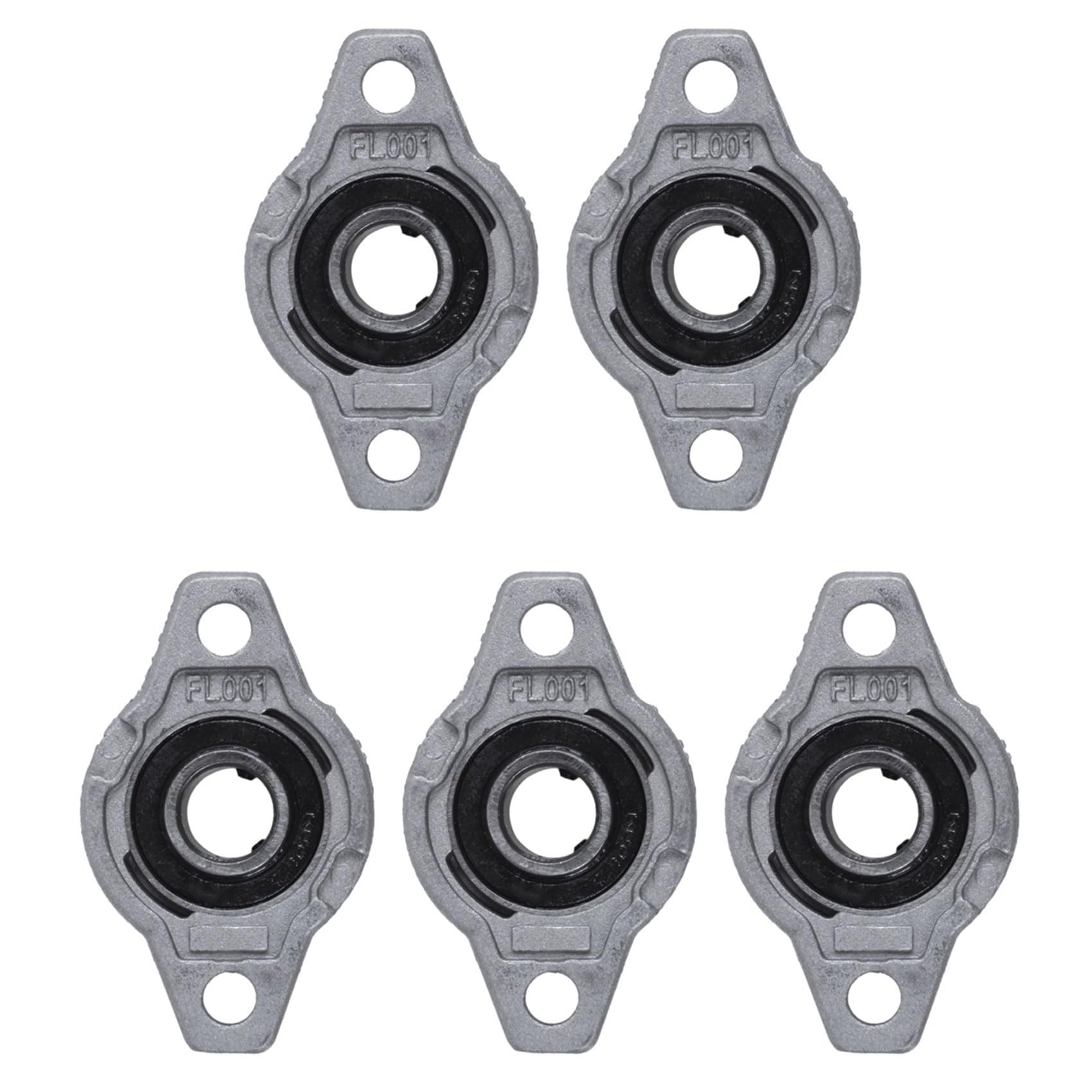 Jnchdghwa Gray & Black 5X Fl001 Zinc Alloy 12Mm Bore Self Aligning Pillow Block Bearing Flange