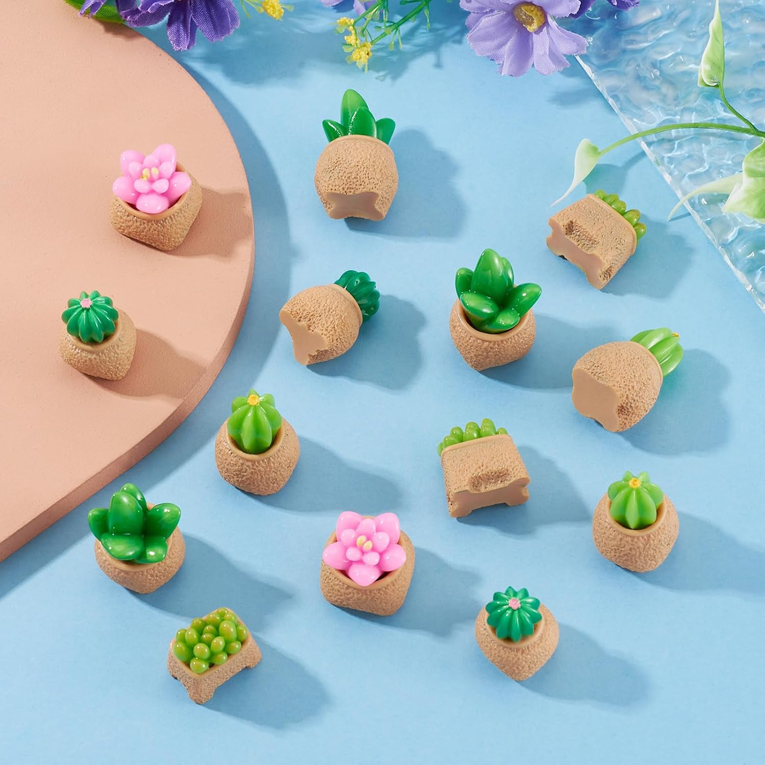 15Pcs Miniatures Dollhouse Plants Mini Resin Succulent Cactus image 5