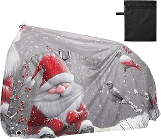 Bike Cover, Gnome Christmas Birds Fashion Design Waterproof Bicycle Cover Rain Sun UV Dust Wind Proof with Lock Hole for Mountain Road Electric Bike