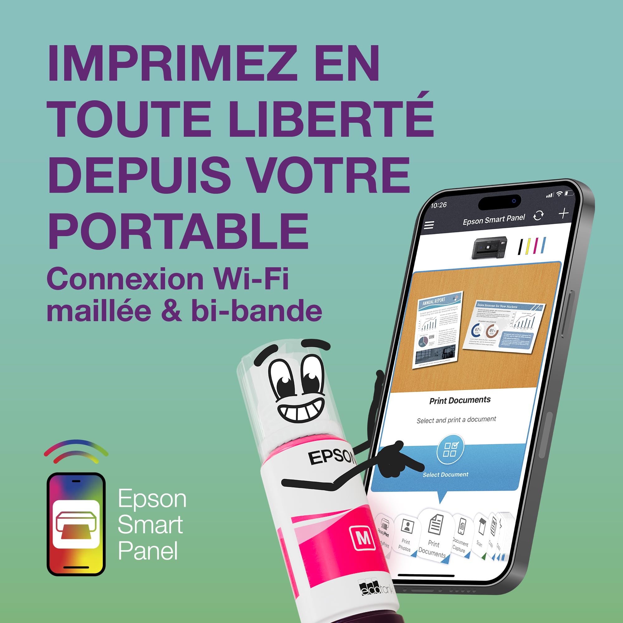 Epson EcoTank ET-2959 Imprimante à Réservoirs D’Encre | Maison & Petit Bureau | Wi-FI | A4 | Imprimer, Copier, Numériser | Écran LCD 3,7cm | Impression Recto Verso Auto | Jusqu’à 3 Ans d’Encre Inclus