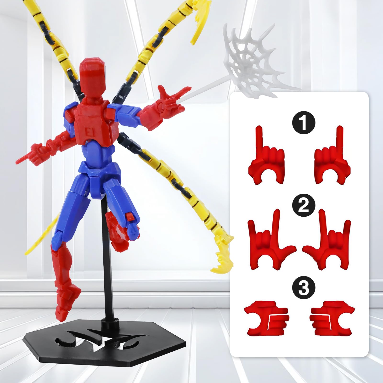 zhongko 2Pcs T13 Action Figure Set, 3D Printed Dummy T13 Octopus Doctor Toy Spider M Toy, Multi-Jointed Movable Robot, Action Figures Desktop Decoration Gift for Man Teens Game Lovers - Image 4