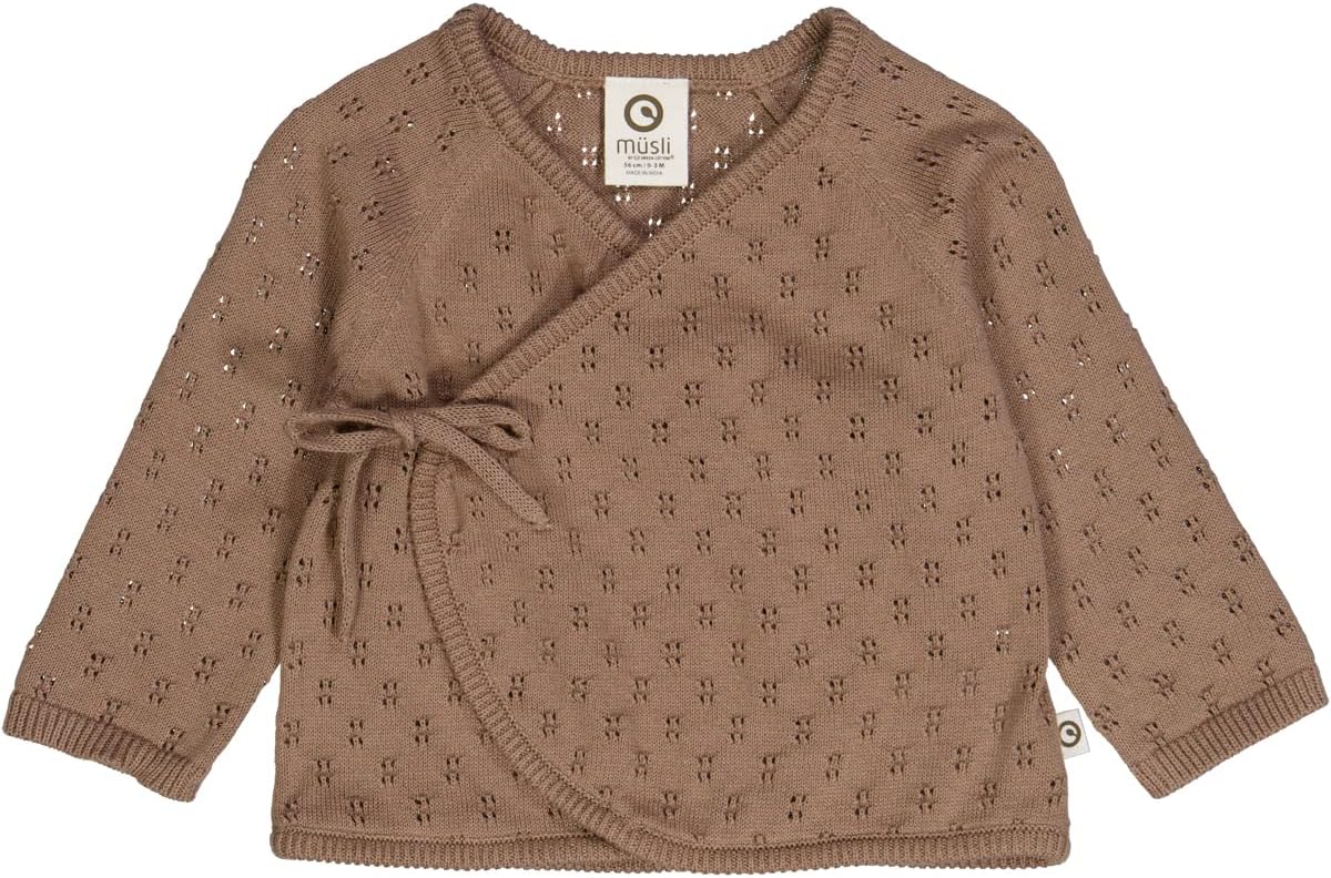 Organic Cotton Knit Cardigan with Cross Closure | Machine Washable Baby Cardigan, Ideal for Baby Girl Clothes