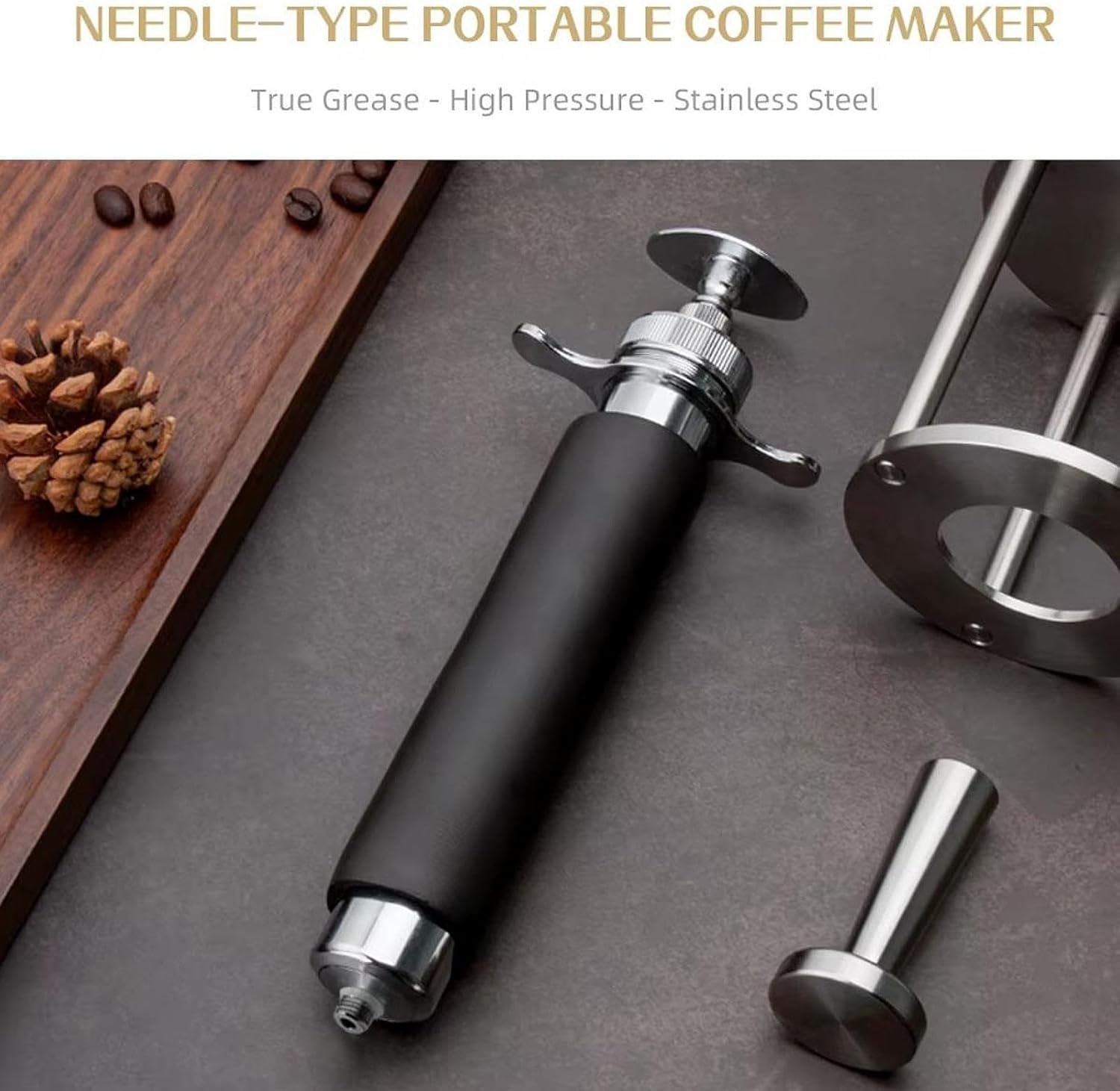 Hand Press Espresso Machine Ground Coffee Manual Extraction Tamper Home Use Household Espresso Maker Manual Coffee Machine, with Bag
