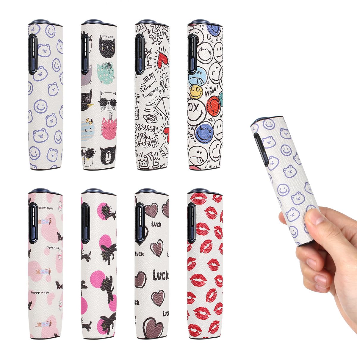 Cover protettiva in silicone + pelle PU per iLUMA i ONE (M0033) – Carina & Elegante (Smiley Faces)