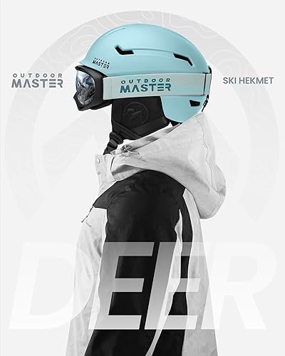 Miniatura 6 de OutdoorMaster Casco de esquí de ciervo, casco de snowboard para adultos, carcasa de policarbonato duradera, espuma EPS protectora y 12 rejillas de