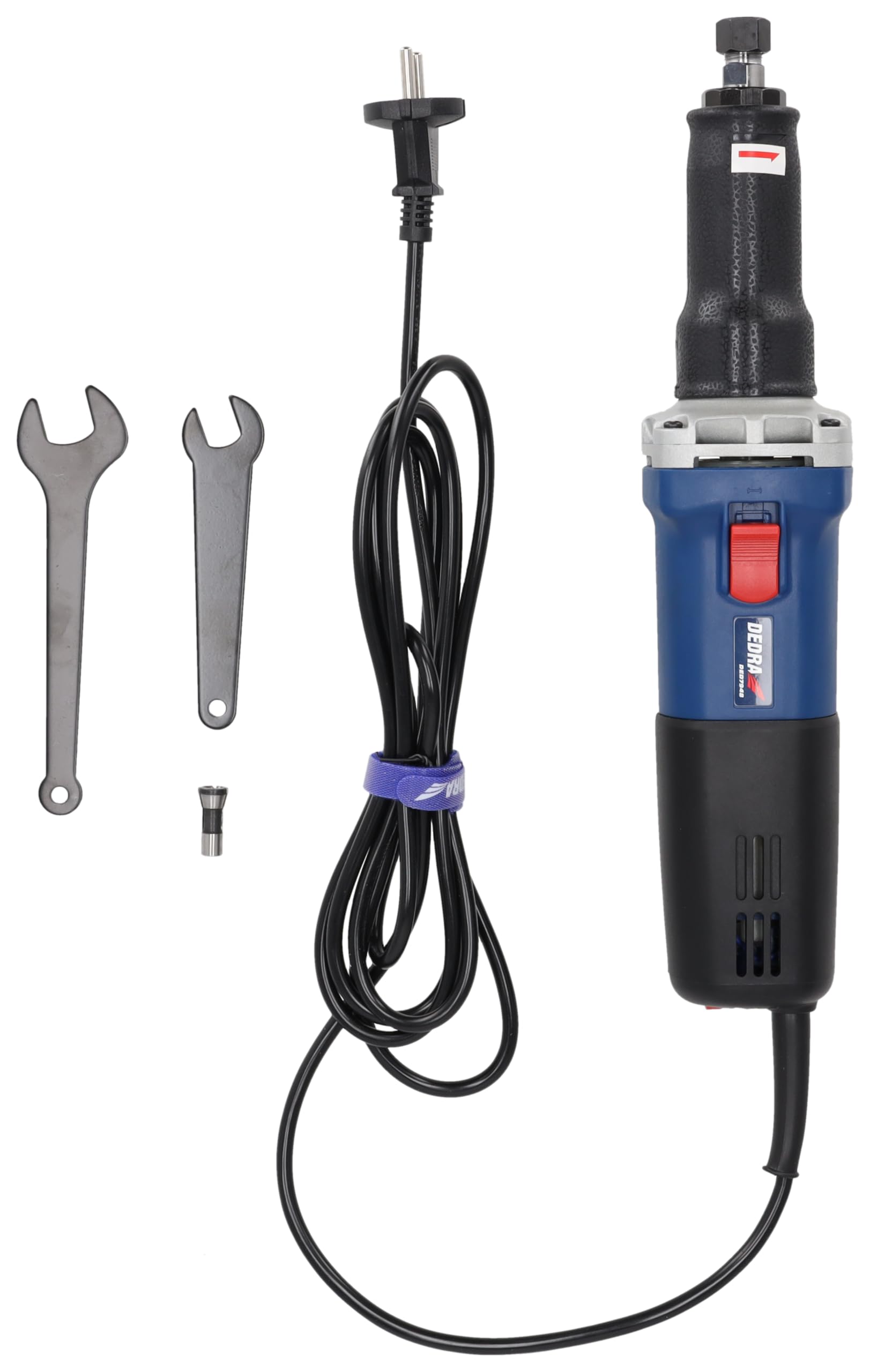 DEDRA Meuleuse Droite 550W - Pince de Serrage 6mm - Vitesse Variable (7000-34000 tr/min) - Outil Rotatif Filaire pour Meulage, Polissage, Gravure et Ébavurage du Métal